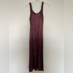 NIC+ZOE Satin Midi Dress in Burgundy